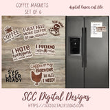 Coffee Magnet SVG Mini Bundle for Glowforge and Laser Cutters, Funny Coffee Obsessed Quotes, DIY Coffee Lover Gift for Mom, Instant Download Magnet Woodworking Pattern