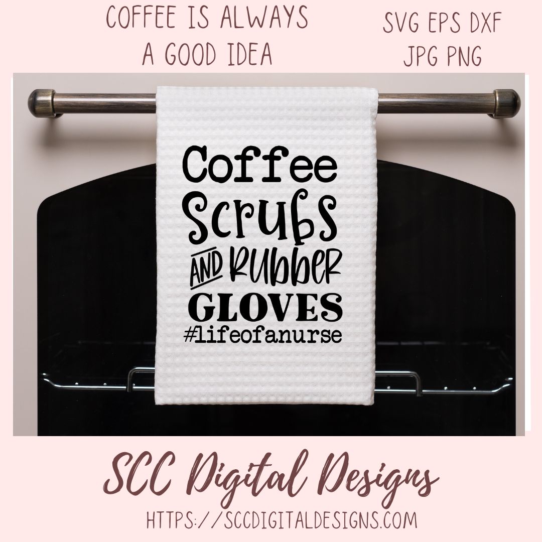 Coffee Scrubs and Rubber Gloves SVG 1 design in svg eps dxf jpg png formats