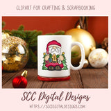 Cookies for Santa Christmas Clipart, Festive Gingerbread, Snowman & Sugar Cookie Sublimation PNG Bundle