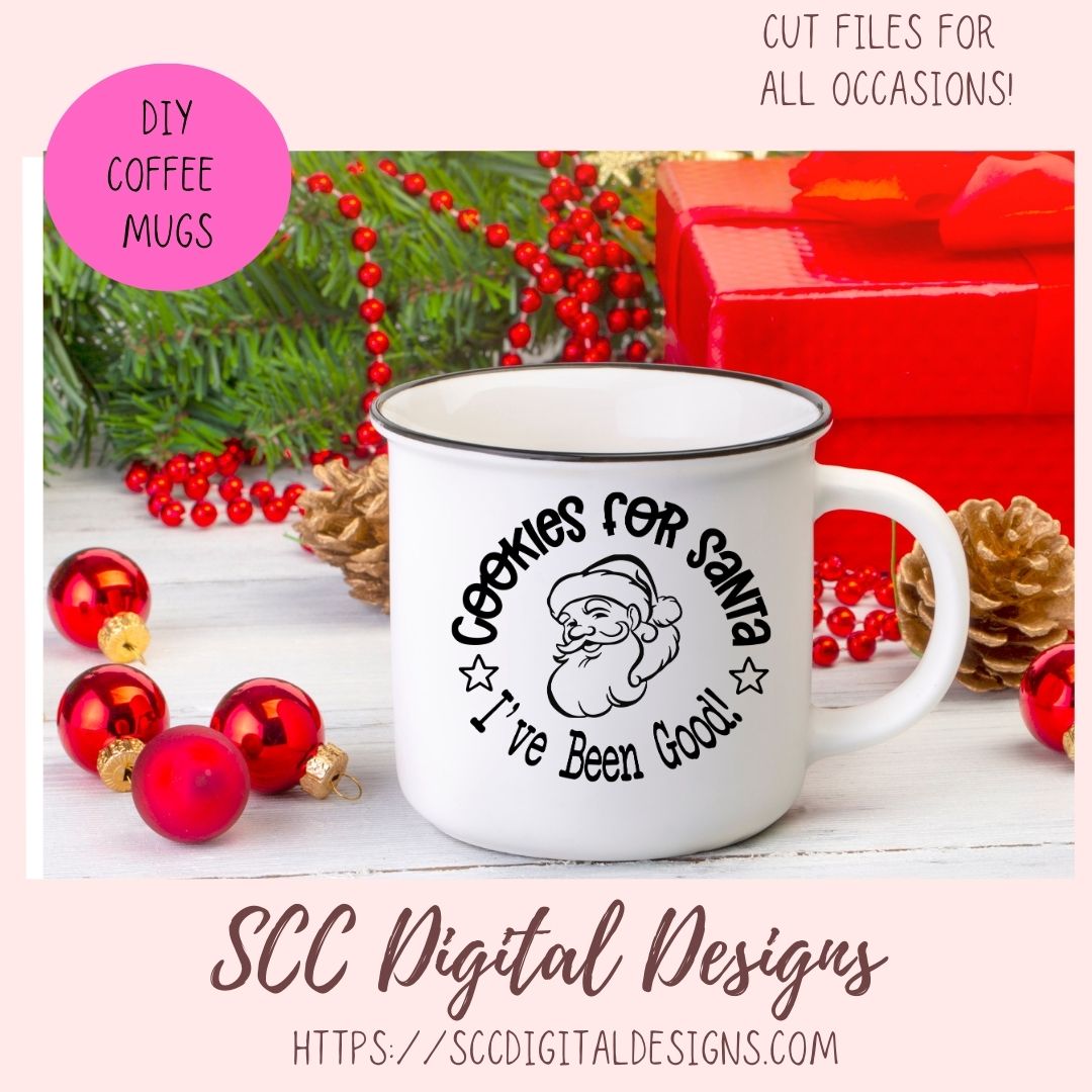 Cookies For Santa SVG, Digital and Printable Christmas Cookies Gift Bag Sticker, DIY Holiday Cards for Kids, PNG Designs for Shirts