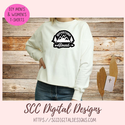 Country Roads Sticker SVGs, Queen of The Campsite PNG DIY Adventure Bound Sign Mountain Wanderer Digital & Printable Sticker Designs