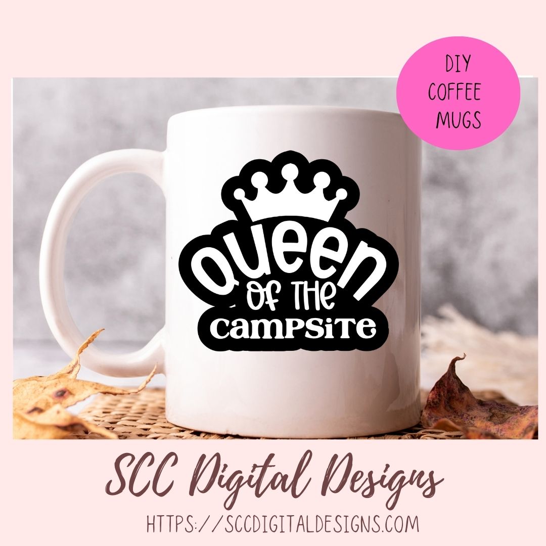 Country Roads Sticker SVGs, Queen of The Campsite PNG DIY Adventure Bound Sign Mountain Wanderer Digital & Printable Sticker Designs
