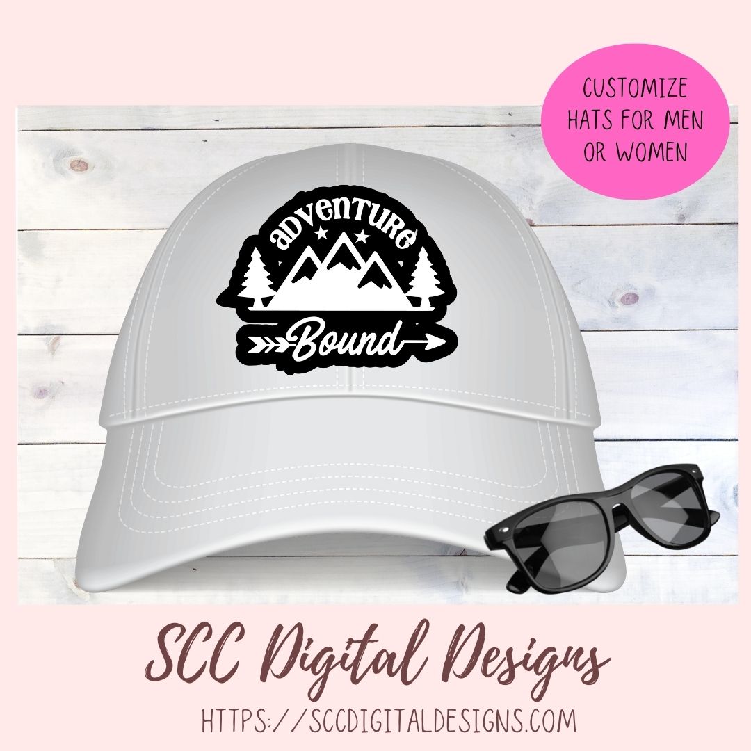 Country Roads Sticker SVGs, Queen of The Campsite PNG DIY Adventure Bound Sign Mountain Wanderer Digital & Printable Sticker Designs