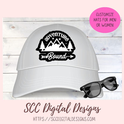 Country Roads Sticker SVGs, Queen of The Campsite PNG DIY Adventure Bound Sign Mountain Wanderer Digital & Printable Sticker Designs