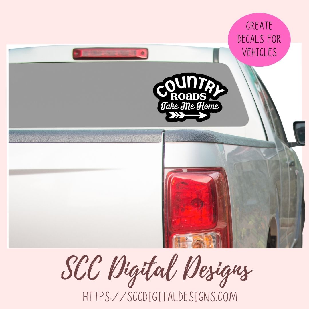 Country Roads Sticker SVGs, Queen of The Campsite PNG DIY Adventure Bound Sign Mountain Wanderer Digital & Printable Sticker Designs