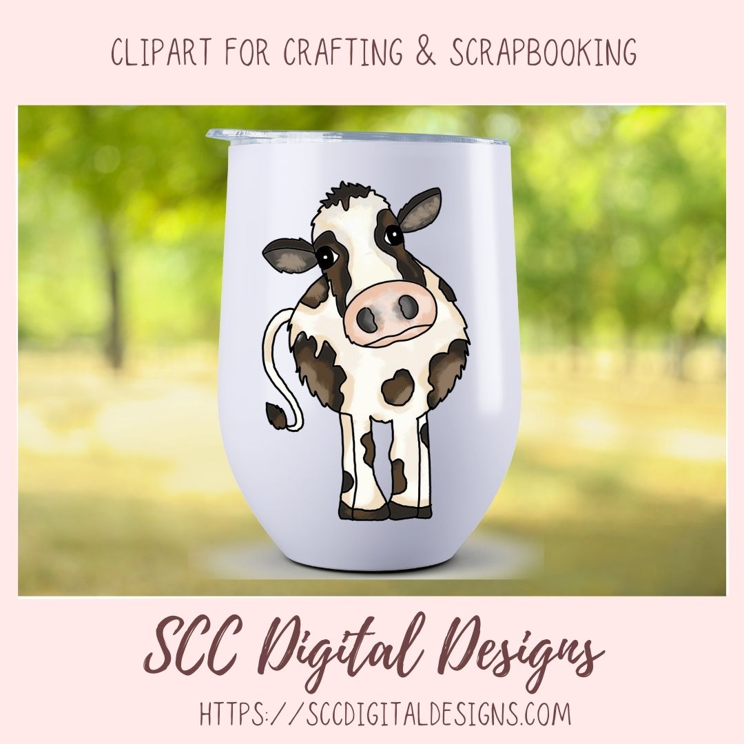 Cow Town PNG, Black and White Cows & Flower for Sublimation for Stickers, Rustic Farmhouse Decor for Girlfriend, Cow Lover T-Shirts for Mom
