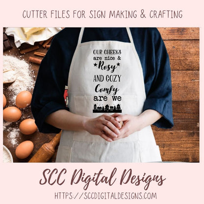 Cozy and Comfy SVG, Our Cheeks are Nice and Rosy, Farmhouse Decor for Mom's Mothers Day, Trendy Wall Art for Girlfriend, Building Silhouette PNG