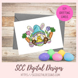 Easter Bunny Gnome Clipart, Bunny Clip Art for Stickers and Scrapbooking, Colored Eggs & Duck PNG for Tumblers, Paper Crafting, Kid's Shirts
