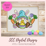 Easter Bunny Gnome Clipart, Bunny Clip Art for Stickers and Scrapbooking, Colored Eggs & Duck PNG for Tumblers, Paper Crafting, Kid's Shirts