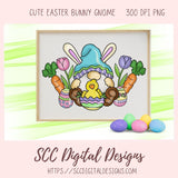 Easter Bunny Gnome Clipart, Bunny Clip Art for Stickers and Scrapbooking, Colored Eggs & Duck PNG for Tumblers, Paper Crafting, Kid's Shirts