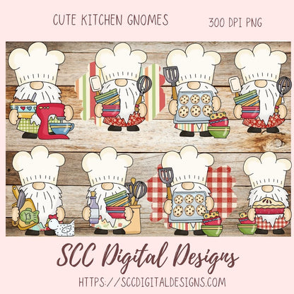 kitchen gnome png designs for sublimation designs for aprons, baking png files for commercial use, chef gnome clip art for stickers, digital