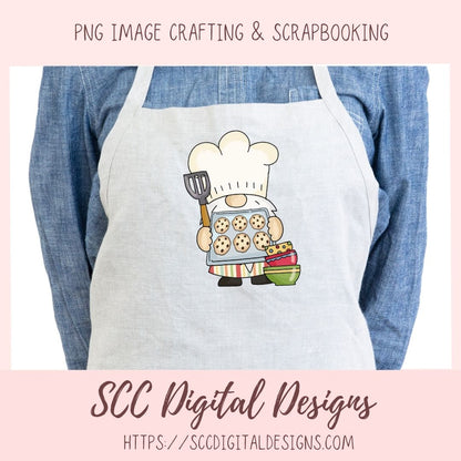 kitchen gnome png designs for sublimation designs for aprons, baking png files for commercial use, chef gnome clip art for stickers, digital