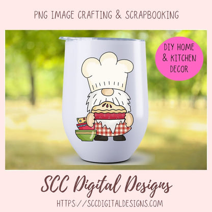 kitchen gnome png designs for sublimation designs for aprons, baking png files for commercial use, chef gnome clip art for stickers, digital