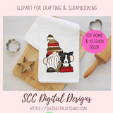 Dog Lover Gnome Clipart 6 designs in 300 dpi png format border collie dog poodle yorkshire terrier