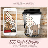 Dog Lover Gnome Clipart 6 designs in 300 dpi png format border collie dog poodle yorkshire terrier