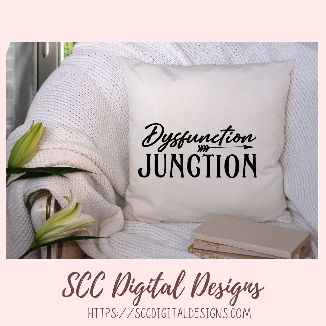 Dysfunction Junction SVG, Front Door Welcome Mat for Mom, Farmhouse Sign Decor for Couples, Sarcastic T-Shirt for Girfriend, Funny Wall Art
