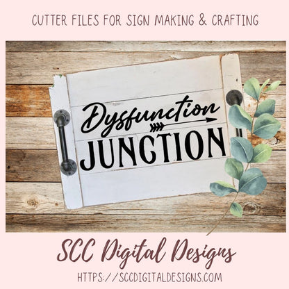 Dysfunction Junction SVG, Front Door Welcome Mat for Mom, Farmhouse Sign Decor for Couples, Sarcastic T-Shirt for Girfriend, Funny Wall Art