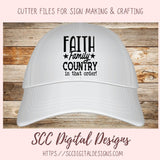 Faith Family Country SVG, Religious Farmhouse for Home Decor For Women Christian Inspirational Quote for Girlfriend Front Porch Sign for Mom
