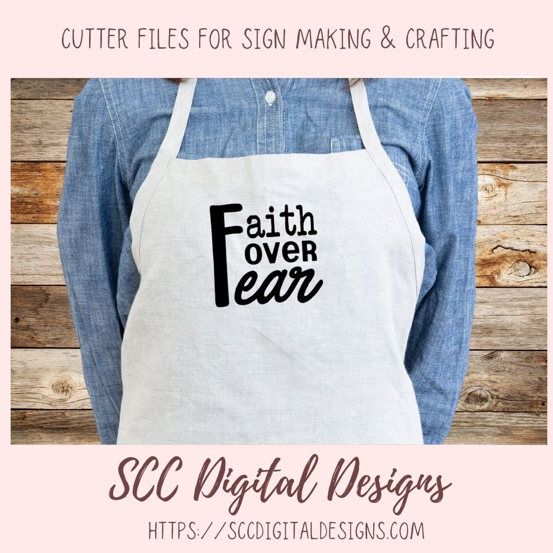 Faith Over Fear SVG, Religious Inspirational Quote Wall Art for Girlfriend Christian Farmhouse Sign for Mom Spiritual Beauty Faith-Based Art