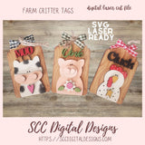 Farm Critters Tags SVG 3 designs digital laser cut svg format