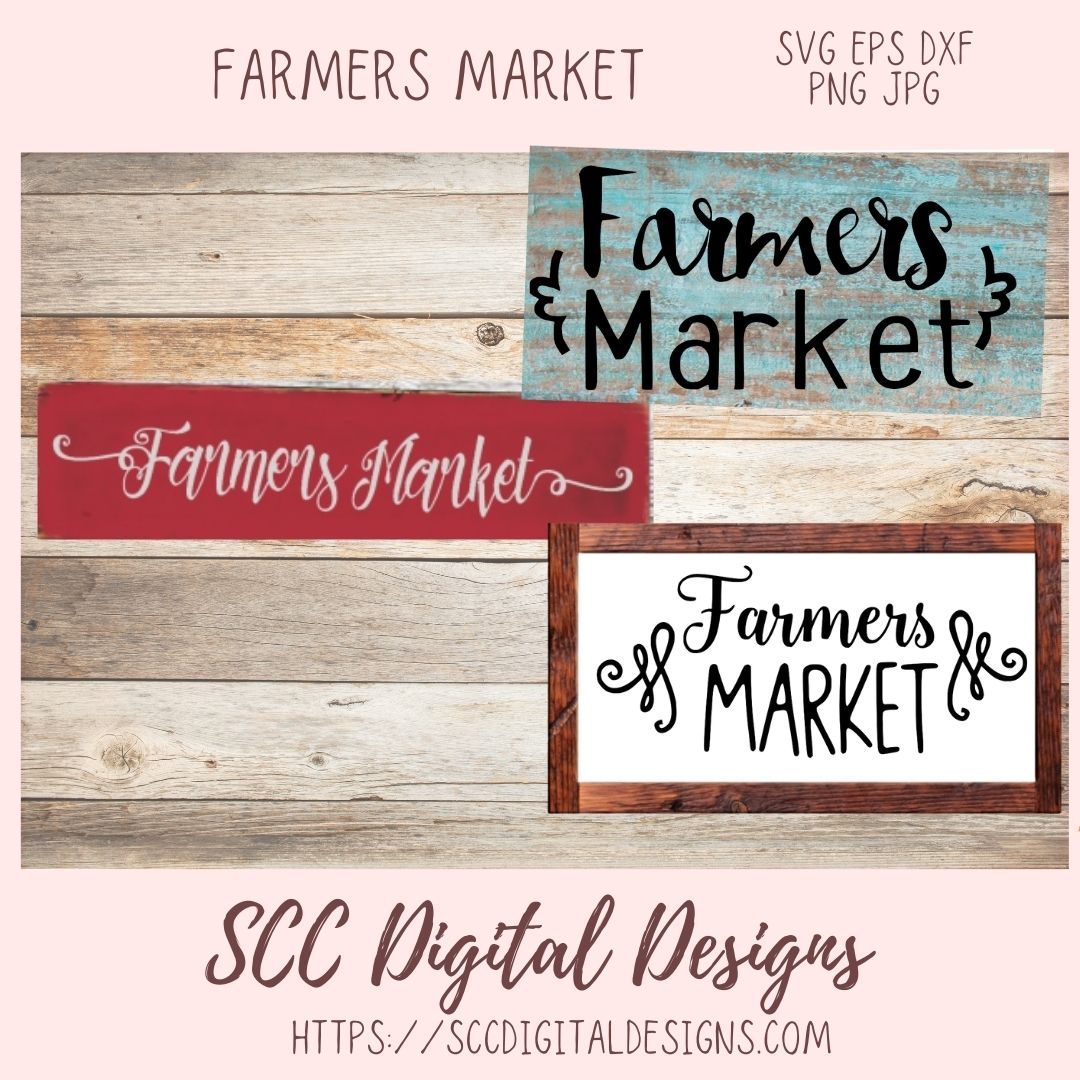 Farmers Market SVG Mini Bundle, Farmhouse Kitchen Decor for Girlfriend, Shop Small & Local Reusable Bag for Mom, Commercial Use Art