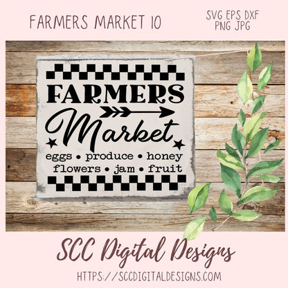 Farmers Market SVG, Eggs Produce Honey, Flowers Jam Fruit, Farmhouse Wall Decor for Girlfriend, Farm Fresh Roadside Stand Sinage for Mom