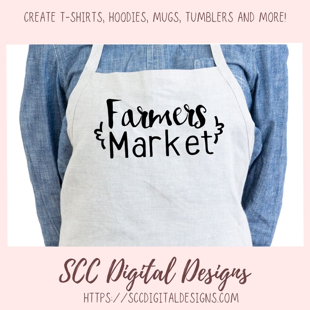 Farmers Market SVG Mini Bundle, Farmhouse Kitchen Decor for Girlfriend, Shop Small & Local Reusable Bag for Mom, Commercial Use Art