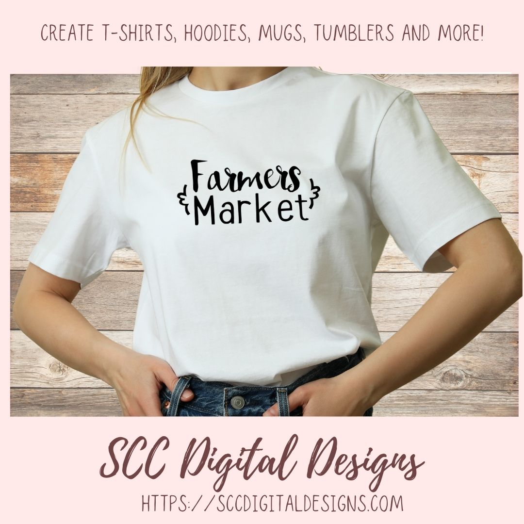 Farmers Market SVG Mini Bundle, Farmhouse Kitchen Decor for Girlfriend, Shop Small & Local Reusable Bag for Mom, Commercial Use Art