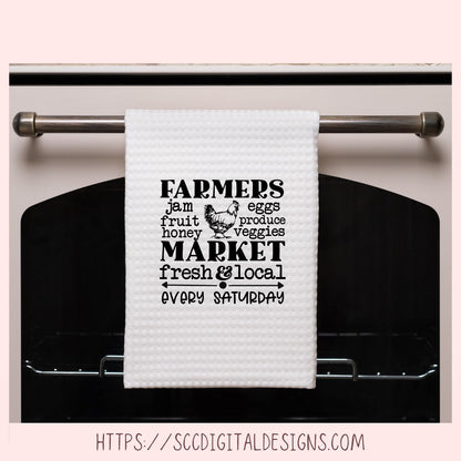 Farmer’s Market SVG, Shop Farm Fresh & Local Sign, Farmhouse Home Décor Cut File, Agriculture Produce & Egg Market SVG for Cricut & Silhouette