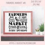 Farmer’s Market SVG, Shop Farm Fresh & Local Sign, Farmhouse Home Décor Cut File, Agriculture Produce & Egg Market SVG for Cricut & Silhouette