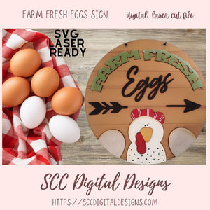 Farm Fresh Eggs Round Sign SVG 1 design1 digital laser cut svg format