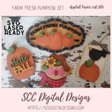 Farm Fresh Pumpkins SVG 4 designs digital laser cut svg format