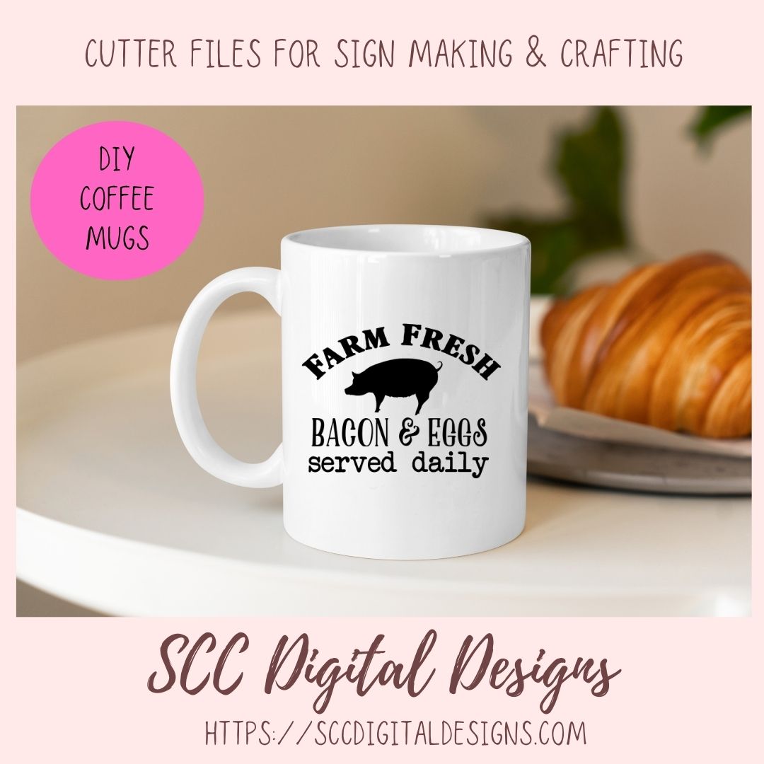 Farmhouse Kitchen SVG Mini Bundle, Welcome to Fur Kitchen, Farmhouse Kitchen Sign, Welcome to the Farm, Farm Fresh Bacon & Eggs Gift for Mom