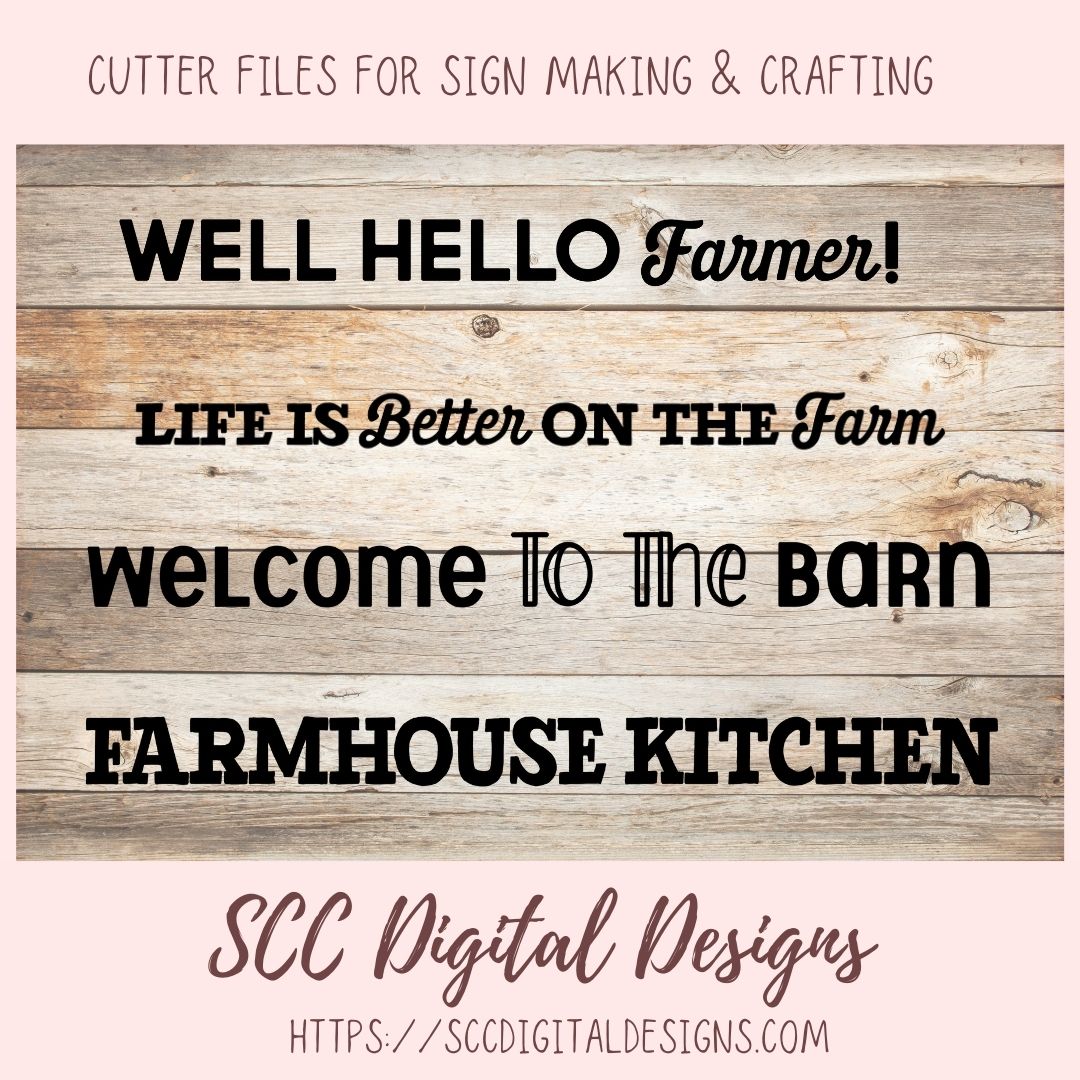 Farm Life 8 Bundle SVG, Farm Fresh Eggs, Farmhouse Decor for Mom, Well Hello Farmer Wall Art for Girlfriend Farm Quotes for Tumblers for Dad