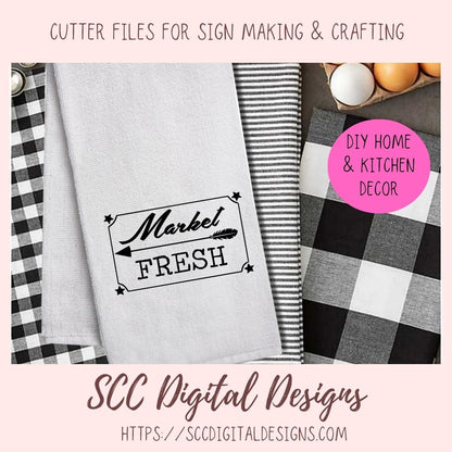 Farm to Fork SVG Mini Bundle, Market Fresh Support Your Local Farmers Farmers Market, DIY Farmhouse Home Decor with Cricut for Mom