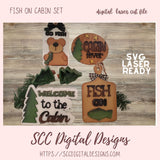 Fishing Cabin SVG Set 4 designs in svg digital laser format