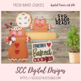 Baked Fresh Cookies Digital Laser SVG, 3D Layered Christmas Cookies Ornament Cut File, Digital Downloaded Tiered Tray SVG Laser Ready