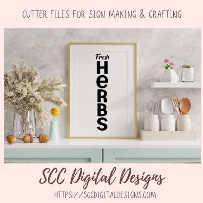 Fresh Herbs SVG, Farmhouse Kitchen Decor for Girlfriend, DIY Farmers Market Sign, Farm Life Garden, Plant Lover Gift, Instant Download