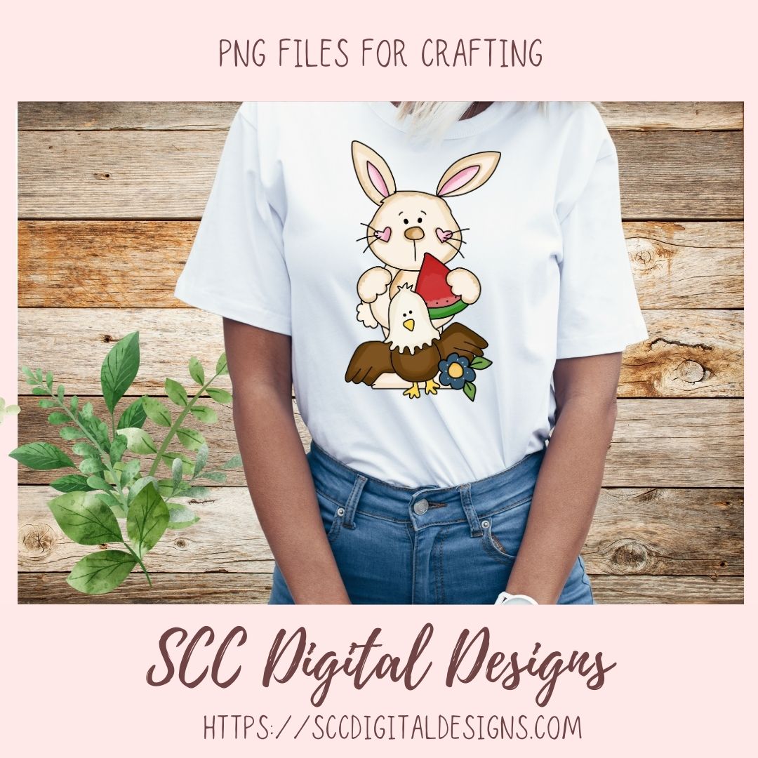 Cute Rabbit PNG, Land That I Love Clipart, Americana Red White & Blue Flag, Bald Eagle, July 4th Patriotic Independence Day Clip Art