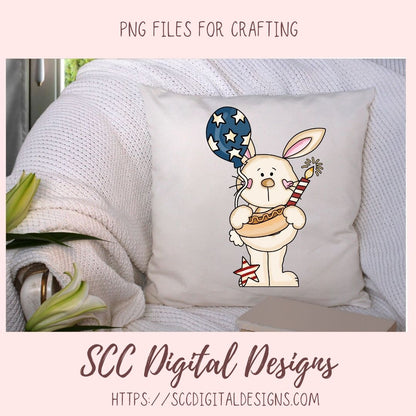 Cute Rabbit PNG, Land That I Love Clipart, Americana Red White & Blue Flag, Bald Eagle, July 4th Patriotic Independence Day Clip Art