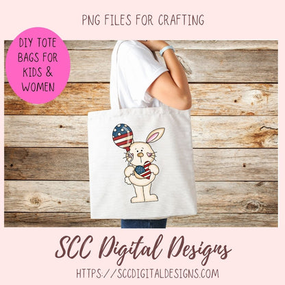 Cute Rabbit PNG, Land That I Love Clipart, Americana Red White & Blue Flag, Bald Eagle, July 4th Patriotic Independence Day Clip Art