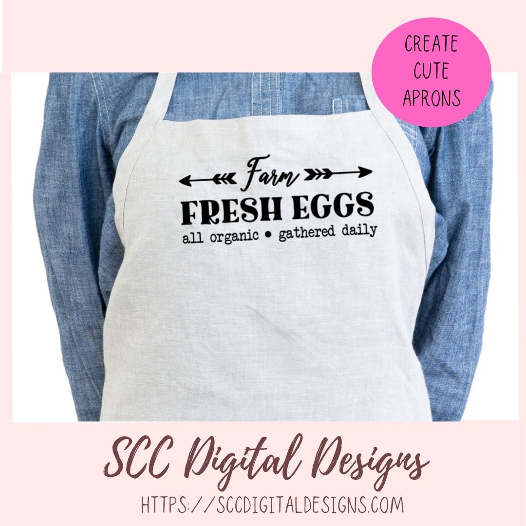 Farm Fresh Eggs SVG, All Organic Gathered Daily, Rustic Farmhouse Kitchen Sign for Mom, Chicken Lover Gift, Farm Life Sign for Girlfriend
