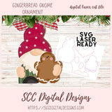 3D Christmas Ornament Laser Cut SVG, Gingerbread Gnome Ornament SVG Design for Glowforge & Laser Cutters, Instant Download Digital Woodworking Pattern