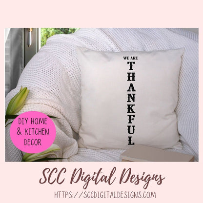 Give Thanks Vertical SVG Sign Bundle, Blessed, Thankful, Welcome Turkeys, We are Thankful, Farmhouse Wall Art for Mom, Thanksgiving Decor