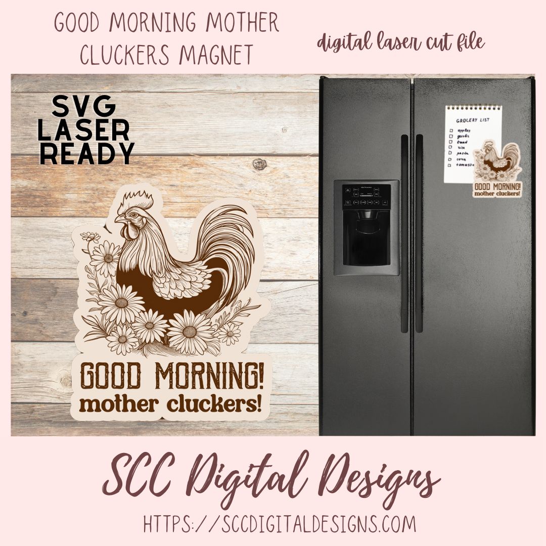 Rooster Magnet SVG 1 design in svg laser ready format