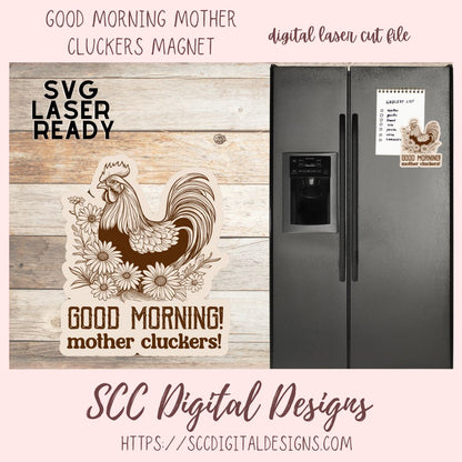 Rooster Magnet SVG 1 design in svg laser ready format