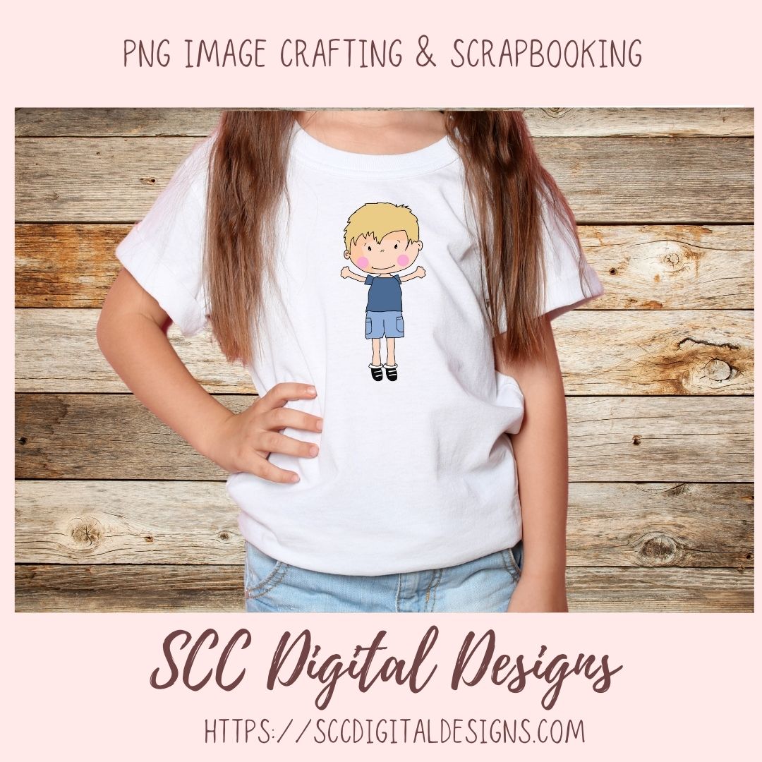 Boy Clipart for sublimation Kids Sticker Books, Nursery Wall Art for New Mom Gift, Digi Stamps for Coloring Pages and Digital Scrapbooking