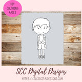 Boy Clipart for sublimation Kids Sticker Books, Nursery Wall Art for New Mom Gift, Digi Stamps for Coloring Pages and Digital Scrapbooking