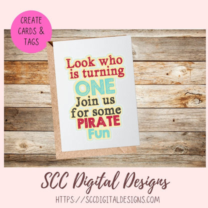 Kid's Birthday PNG, Pirate Clipart for Sublimation for Party Invites, Cupcakes, Skull & Crossbones, Balloons and Wordart for Scrapbooking
