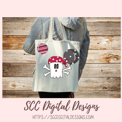 Kid's Birthday PNG, Pirate Clipart for Sublimation for Party Invites, Cupcakes, Skull & Crossbones, Balloons and Wordart for Scrapbooking